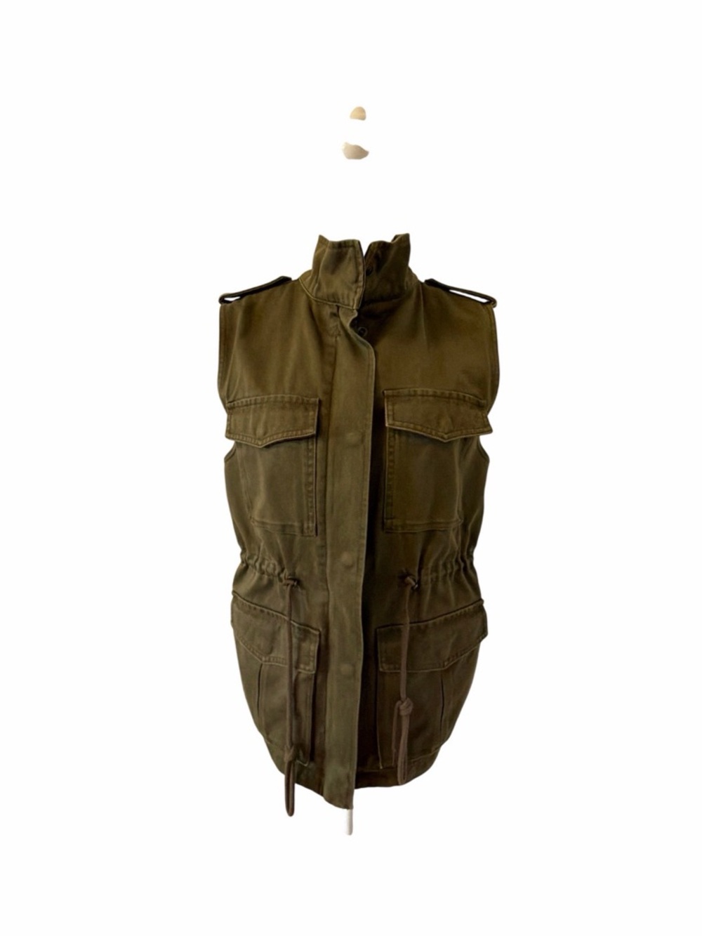 Talula Olive Green Drawstring Utility Vest